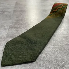 【ストライプ】民族調ストライプ柄ネクタイ ウールシルク メンズ グリーン 緑色 レッド 赤色 オレンジ ネイティブ柄 デザインネクタイ ファッションアクセント ヴィンテージ　ニットタイ