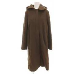 ナノユニバース nano universe 美品 ステンカラーコート ロング フード 38 ブラウン /KR ■YHS14