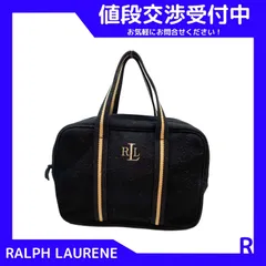 Y603-89 RALPH LAUREN ラルフローレン ハンドバック ミニボストンバック トートバック ゴルフ カートポーチ メルトンウール ブラック