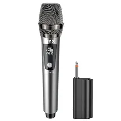JYX ワイヤレスマイク 無線カラオケマイク UHF マイクロフォン 充電式ダイナミックマイク 6.35mmレシーバ付き 会議、スピーチ、公演、パーティー、学校運動会などに適用 (シルバーグレー)p 84847dee