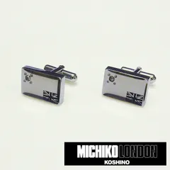 MICHIKO LONDON　カフリンクス/カフスボタン　シルバー スワロフスキー　日本製　ミチコロンドン　メール便可　MKNC-361