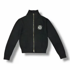 参考上代209000円 未使用 VETEMENTS 26SS LEATHER CROSS ZIP-UP SWEATER レザークロスジップアップセーター ニットジャケット ヴェトモン ME76KN104B ブラック M （10915M）のサムネイル
