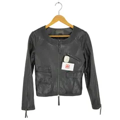 ボディドレッシングデラックス BODY DRESSING Deluxe lamb leather ラムレザーノーカラージャケット レディース  38のサムネイル