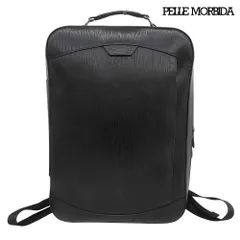 良品 ペッレモルビダ PELLE MORBIDA 現行商品 キャピターノ バックパック ブリーフバッグ レザー 2wayバッグ メンズ 黒 ビジネスバッグのサムネイル