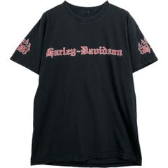 00s ハーレーTシャツ フレイムス XL黒 オールドイングリッシュ○8249B 
