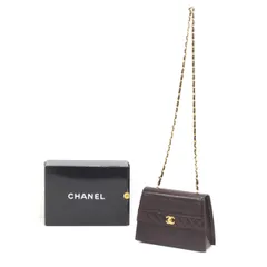 CHANEL シャネル マトラッセ  ショルダーバッグ  レザー  ダークブラウン