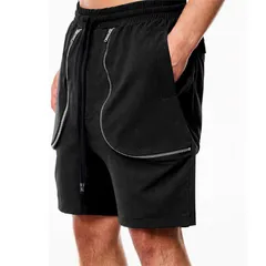 ハーフパンツ メンズ 未使用 カーゴパンツ ショートパンツ 夏 新作 ワークパンツ ウエストゴム 太めシルエット ビッグシルエット ゆったり リラックス 大きいサイズ マルチポケット サイドポケット ジップポケット ファスナー付き yubo01