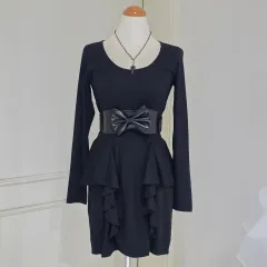 ヴィンテージ)姉ギャルst グラム フリル ブラック ゴシック シック ONE PIECE