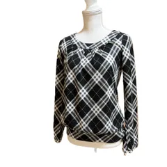 【美品】BURBERRY BLUE LABEL バーバリーブルーレーベル ニットプルオーバー 38 バーバリーチェック ラメ入り