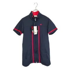 ADIDAS GOLF アディダス ゴルフ 半袖 モックネック ワンピース N54225 JM867 L ネイビー×ピンク レディース