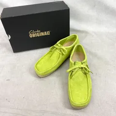 Clarks ワラビー スエード レザー シューズ 26183757 靴 UK8 ライムグリーン 箱付き 26.5cm メンズ 靴 _201068