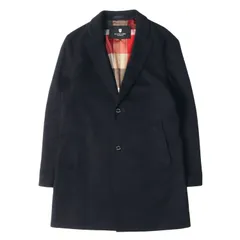 BLACK LABEL CRESTBRIDGE ブラック レーベル クレストブリッジ コート ダークネイビー 紺 サイズ:L | ウール/カシミヤ メルトン 裏地チェック チェスターコート | アウター ジャケット 上着【メンズ】【中古】のサムネイル