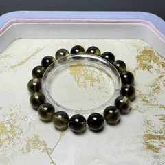 鑑別書付き✨極上光沢 天然シリウス隕石ブレスレット 9.8mm 隕石 