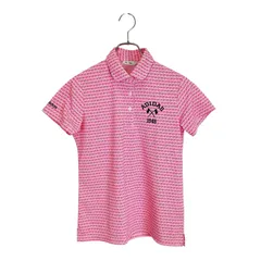 ADIDAS GOLF アディダス ゴルフ 総柄 半袖 ポロシャツ AF8007 A3N001 L ピンク レディース