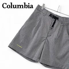 Columbia コロンビア ギンガムチェック メンズ パンツ ショートパンツ ハーフパンツ ユニセックス レディース グレー アウトドア キャンプ カジュアル【Mサイズ】342KJ