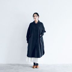 DOUBLE MAISON ドゥーブルメゾン 綿麻 ベーカリードレス ネイビー