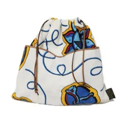 LOEWE ロエベ ドローストリング ラージ バッグ ロゴ タオル マルチカラー カーフ タン 巾着 パウラズイビザ パイル ホワイト ハンドバッグ
