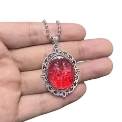 ネックレス ハートペンダント ゴシック ガラス ヴィンテージ風 ハロウィン ギフト