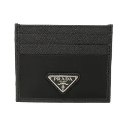 PRADA プラダ Re-Nylon サフィアーノ カードホルダー 現行 カーフ ナイロン パスケース 名刺入れ RFID ICチップ 未使用 トライアングルロゴ ブラック カードケース 2M0025 2DMH F0002