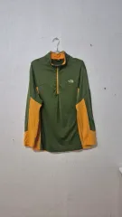 ザノースフェイス ハーフジップアップ長袖Tシャツ グリーン/イェロー