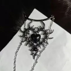 ネックレス ゴシック パンク スパイク ハート ダイヤモンド ペンダント ユニセックス アクセサリー