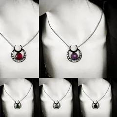 ネックレス ゴシック 黒 三日月 ペンダント ペンタグラム ハロウィン クリスマス 新年