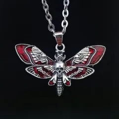 ネックレス ゴシック 蛾 ドリップ スカル ペンダント 海外 輸入