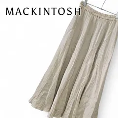 MACKINTOSH PHILOSOPHY マッキントッシュフィロソフィー リネン100% ロング プリーツスカート ベージュ アイボリー 日本製 38 Mサイズ相当 レディース 上質素材 エレガント 清涼感 裏地付き ウエストゴム 爽やか 春夏 345KJ
