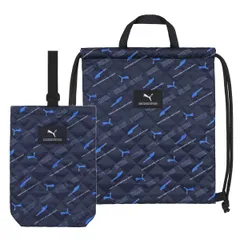 【総柄 ネイビー PM531/532】 ナップサック 上履き入れ セット PUMA プーマ 男の子 小学生 小学校 幼稚園 保育園 キッズ 子供 体操着入れ 体操服入れ 体操服袋 巾着 シューズケース 上履き袋 キルト キルティング