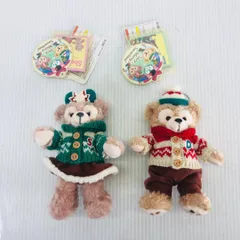 タグ付 ダッフィー シェリーメイ ぬいぐるみバッジ クリスマス 2015