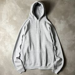 90s RUSSELLラッセル スウェットパーカー無地 L アッシュグレーUSA