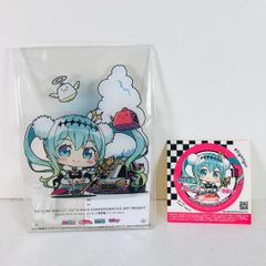 初音ミク 黒星紅白 猫型缶バッジ プロセカ 22カレー レーシングミク