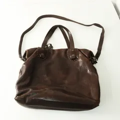 エンリーベグリン HENRY BEGUELIN オミノ刺繍 2WAYレザーショルダーバッグ ダークブラウン┃本革 トートバッグ【2400014853735】のサムネイル