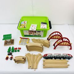 美品 BRIO ブリオ ツインブリッジセット 33195 木製レール電車 - メルカリ