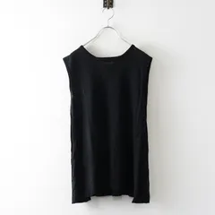 マオメイド mao made リネンノースリーブニット F＼ブラック フレア プルオーバー ベスト【2400014857108】