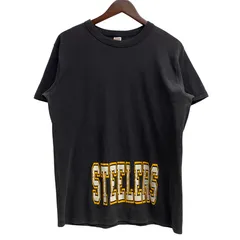 チャンピオン Champion 80's USA製 トリコタグ Steelers プリント Tシャツ ブラック XLサイズ 201MT-5469 VB
