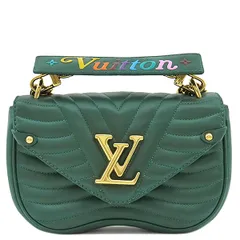 ルイヴィトン LOUIS VUITTON ショルダーバッグ ニューウェーブ チェーンショルダーバッグ PM レザー エムロード ゴールド金具 緑 LVロゴ  M55021 NZ4138【中古】
