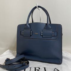 FURLA ネイビー ハンドバッグ FURLA ネイビー ハンドバッグ - メルカリ