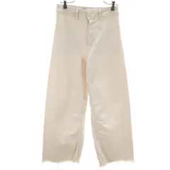 ZARA ザラ カットオフ加工 ワイドパンツ 38 アイボリー レディース 古着