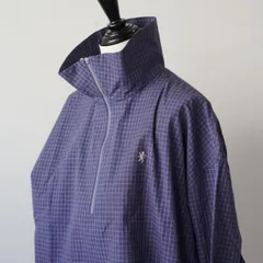 GYMPHLEX | OGC HALF ZIP SHIRT L/S (navy x white check) size 14 | ジムフレックス アウター ハーフジップ チェック シャツ コットン シンプル カジュアル アウトドア お洒落 おしゃれのサムネイル