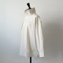 GYMPHLEX | PPU HALF ZIP SHIRT L/S (white x lt.yellow check) size 14 | ジムフレックス アウター ハーフジップ チェック シャツ コットン シンプル カジュアル アウトドア お洒落 おしゃれのサムネイル