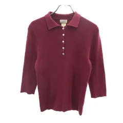 L.L.Bean エルエルビーン 7分袖 リブ ニット S バーガンディー セーター レディース 古着