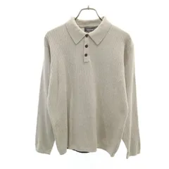 Eddie Bauer エディーバウアー 長袖 ハーフボタン ニット XS ベージュ系 セーター メンズ 古着