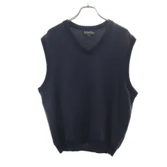 Brooks Brothers ブルックスブラザーズ ウール Vネック ニットベスト M ネイビー メンズ 古着