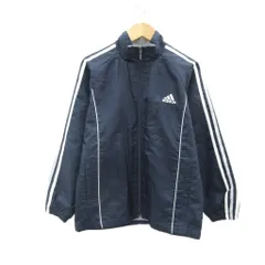 アディダス adidas スポーツウェア ジャケット ミドル丈 140 紺 ネイビー ロゴプリント /MA10 ■ECD001 男の子