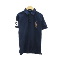ポロ ラルフローレン POLO RALPH LAUREN ポロシャツ 半袖 M 紺 ネイビー ビッグポニー ロゴ刺繡 /MA17 ■ECD001