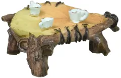 【特価セール】マスコット ミニチュア 動物 ウッドテーブル H2.5×W5.5×D4cm オブジェ (ガーデニング & 置物 インテリア かわいい 装飾 series) 松野ホビー GM-4288