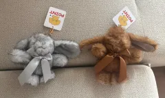 (新品/未使用)タグ付き うさぎ ぬいぐるみ キーホルダー 2点 まとめ売り