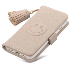 For se2 対応 ケース手帳型 かわいい シンプル おしゃれ se3 携帯カバー 高級レザー 8 7 6 6s 手帳ケース タッセル 12 smile 女性 se 適用 携帯カバー 全面保護 防汚シェル 笑顔 8 財布型 横置きスタンド機能付き 電話ケース