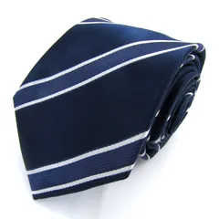 スーツセレクト ブランド ネクタイ ストライプ柄 シルク PO メンズ ネイビー SUIT SELECT 【中古】